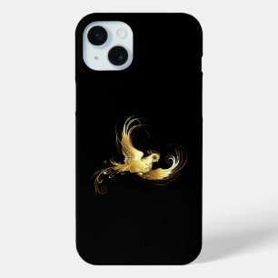 Golden Bird on Black Background iPhone 15 Mini Case
