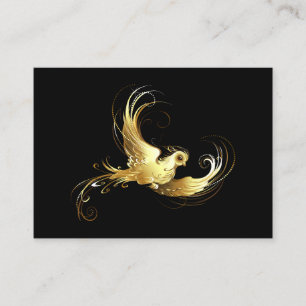 Golden Bird on Black Background Discount Card