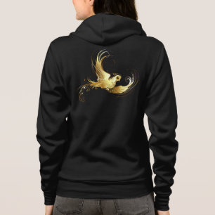 Golden Bird on Black Background Hoodie
