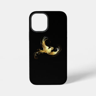 Golden Bird on Black Background iPhone 12 Mini Case