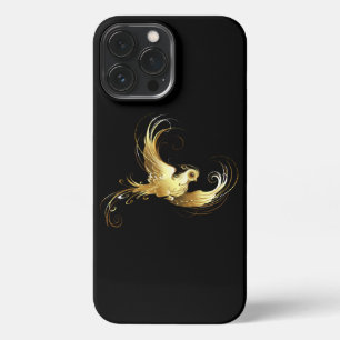 Golden Bird on Black Background iPhone 13 Pro Max Case