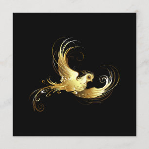 Golden Bird on Black Background Menu