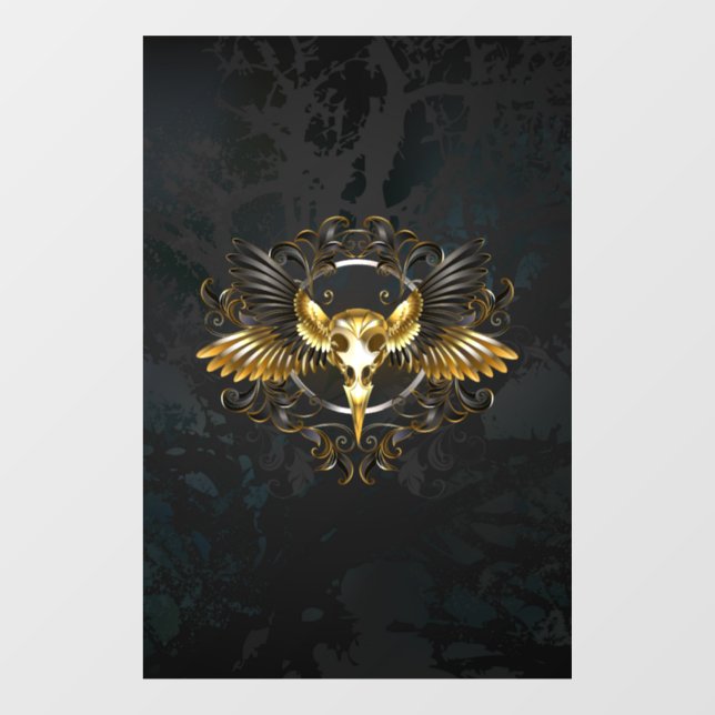 Golden Bird Skull on Black background (Sheet)