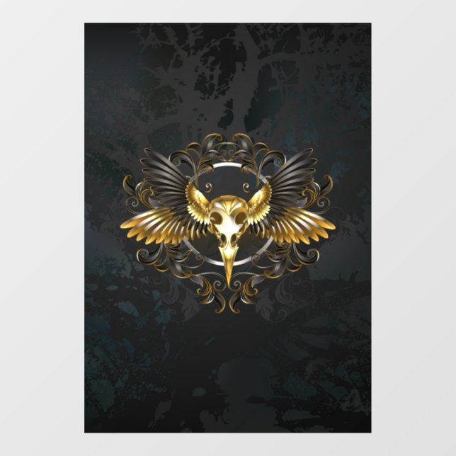 Golden Bird Skull on Black background (Sheet)