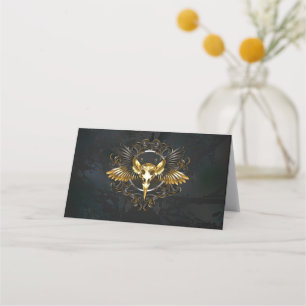 Golden Bird Skull on Black background Appointment Card
