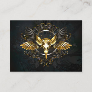 Golden Bird Skull on Black background Appointment Card