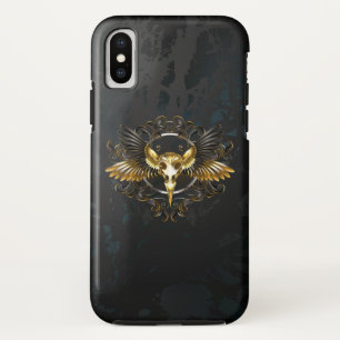 Golden Bird Skull on Black background Case-Mate iPhone Case