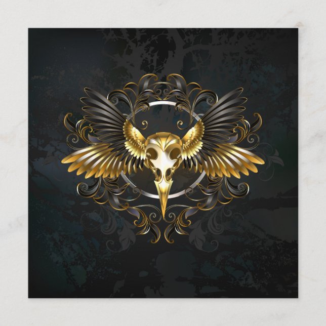 Golden Bird Skull on Black background Programme (Front)