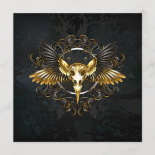 Golden Bird Skull on Black background Programme