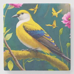 Golden Bird Stone Coaster