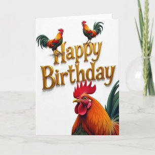 Golden Birds Birthday Card