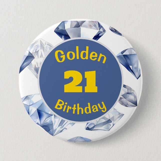 Golden Birthday April Birthstone Custom Button (Front)