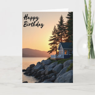 Golden Birthday Cabin Card