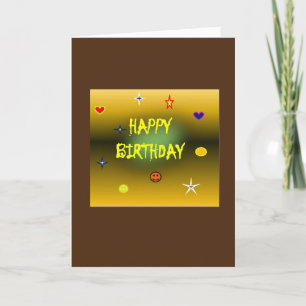golden birthday card