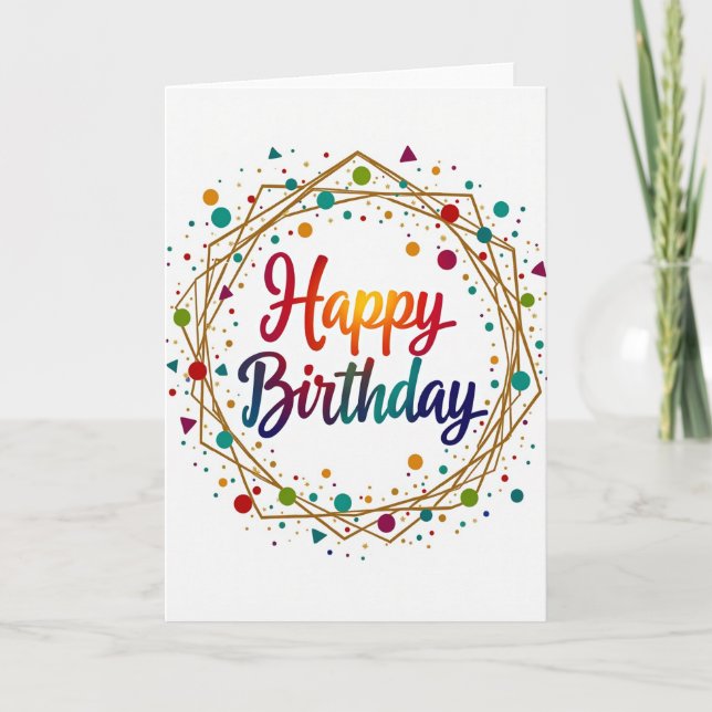 Golden Birthday Confetti Card (Front)
