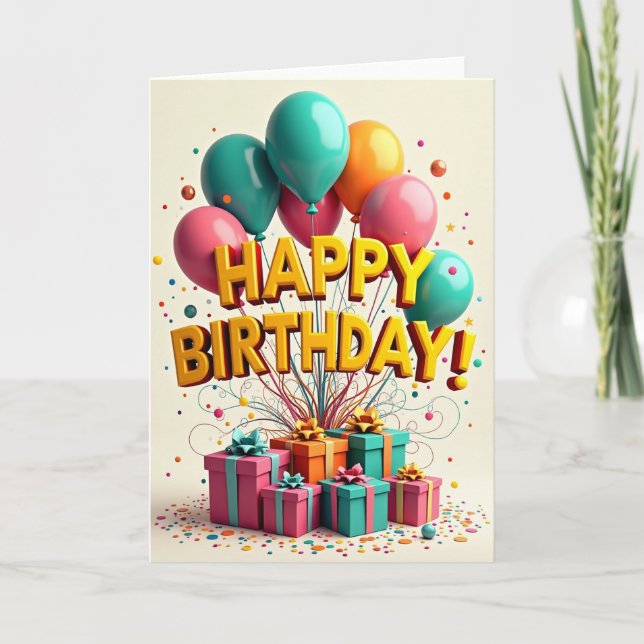 Golden Birthday Gifts Card (Front)