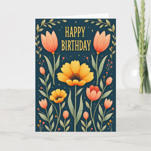 Golden Birthday Greetings Card