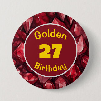 Golden Birthday July Birthstone Custom Button