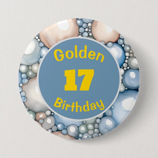 Golden Birthday June Birthstone Custom Button (Front)