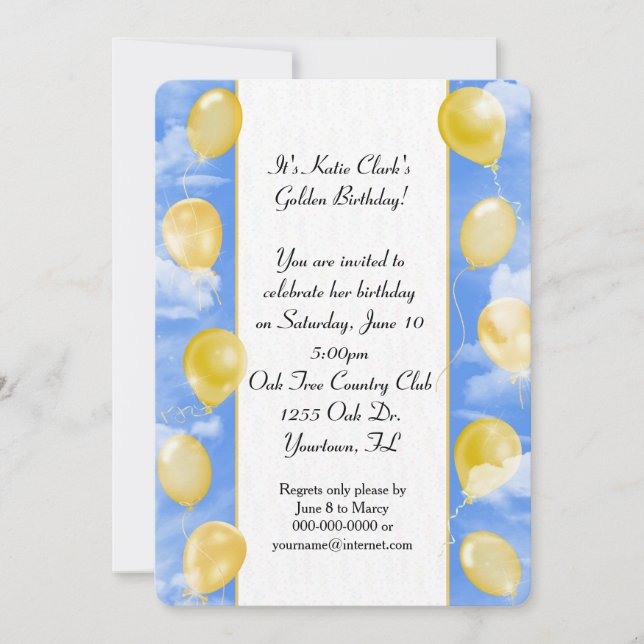 Golden Birthday Party Invitation (Front)
