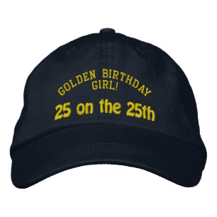 Golden Birthday Personalized Embroidered Hat