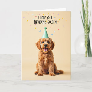 Golden Birthday Puppy Card