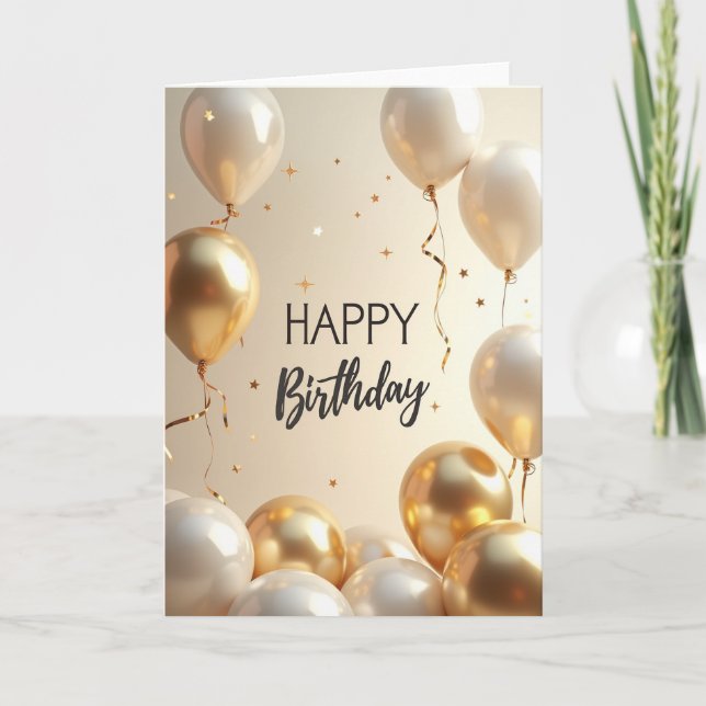 Golden Birthday Ribbon Card (Front)