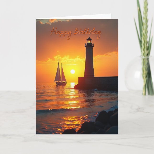 Golden Birthday Sunset Card (Front)