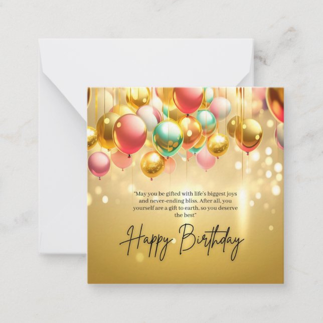 Golden Birthday Wishes Card (Front)