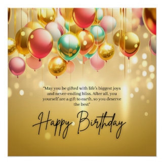 Golden Birthday Wishes Poster