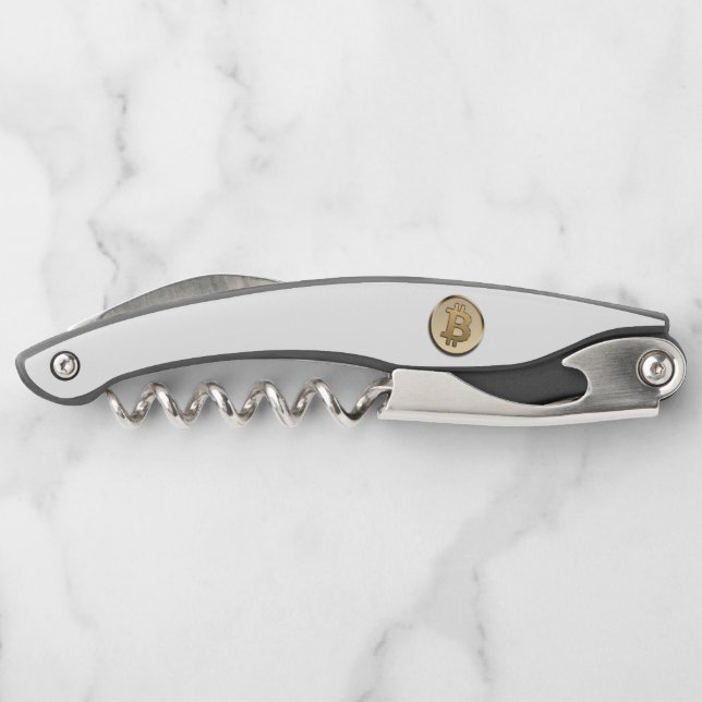 Golden Bitcoin Corkscrew (Back)