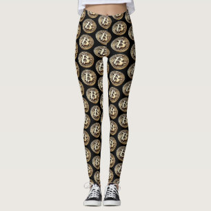 Golden Bitcoin Digital Cash Cryptocurrency Leggings