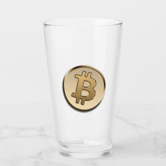 Golden Bitcoin Glass Cup
