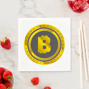 Golden Bitcoin Napkins