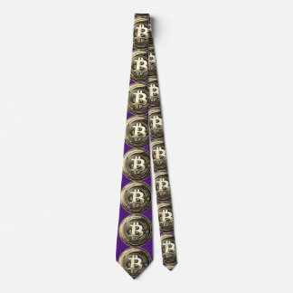 Golden Bitcoin Neck Tie