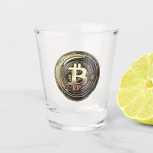 Golden Bitcoin  Shot Glass