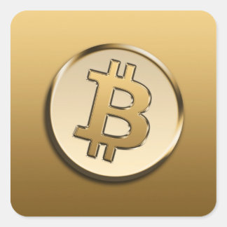 Golden Bitcoin sticker