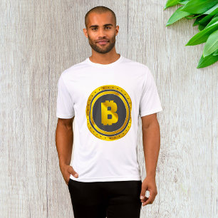 Golden Bitcoin Symbol Digital Currency T-Shirt