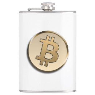 Golden Bitcoin Vinyl Wrapped FlasK