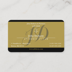 Golden Black Attorney at Law   Lawyer Business Card