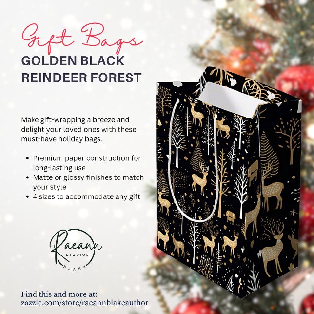 Golden Black Christmas Gift Bag (Creator Uploaded)
