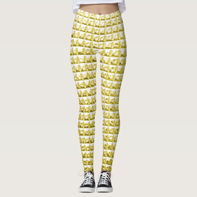 Golden black glass: luxurious surface. leggings (Front)