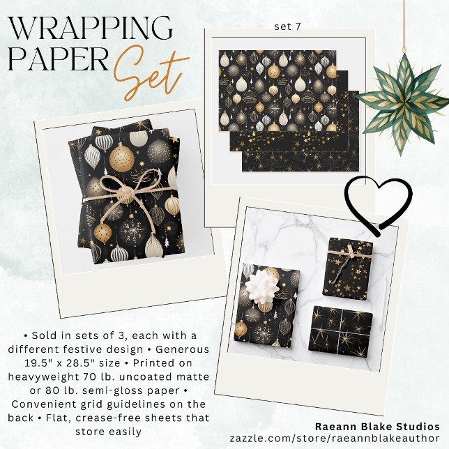 Golden Black Golden Wrapping Paper Sheets Set 7 (Creator Uploaded)