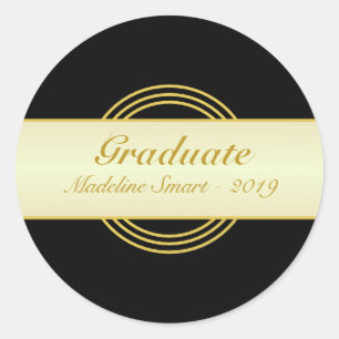 Golden & Black Graduate Sticker