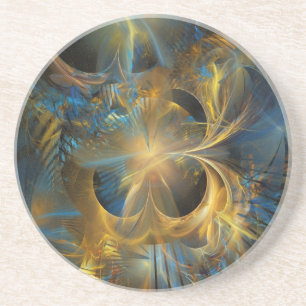 Golden Black Hole Abstract Coaster