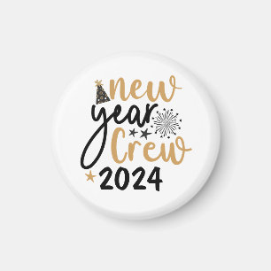 Golden & Black New Year Crew (customized year)  Magnet