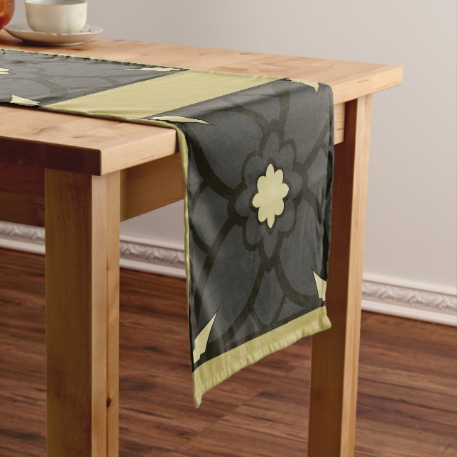 Golden Black Short Table Runner (In Situ)
