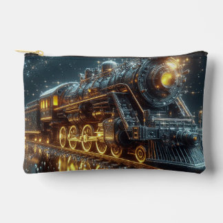 Golden & Black treen Modern Abstract Accessory Pouch