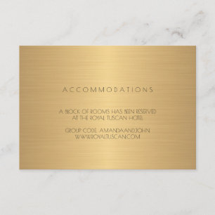 Golden Black  Wedding Hotel Accomodation Enclosure Card