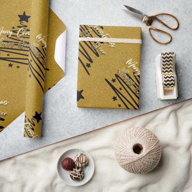 Golden Black Wrapping Paper (Crafts)